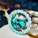 天然トルマリン 天然パライバトルマリン 天然ダイヤモンド プラチナリング