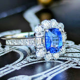 【コーンフラワー】天然ブルーサファイア 1.19ct 天然ダイヤモンド リング