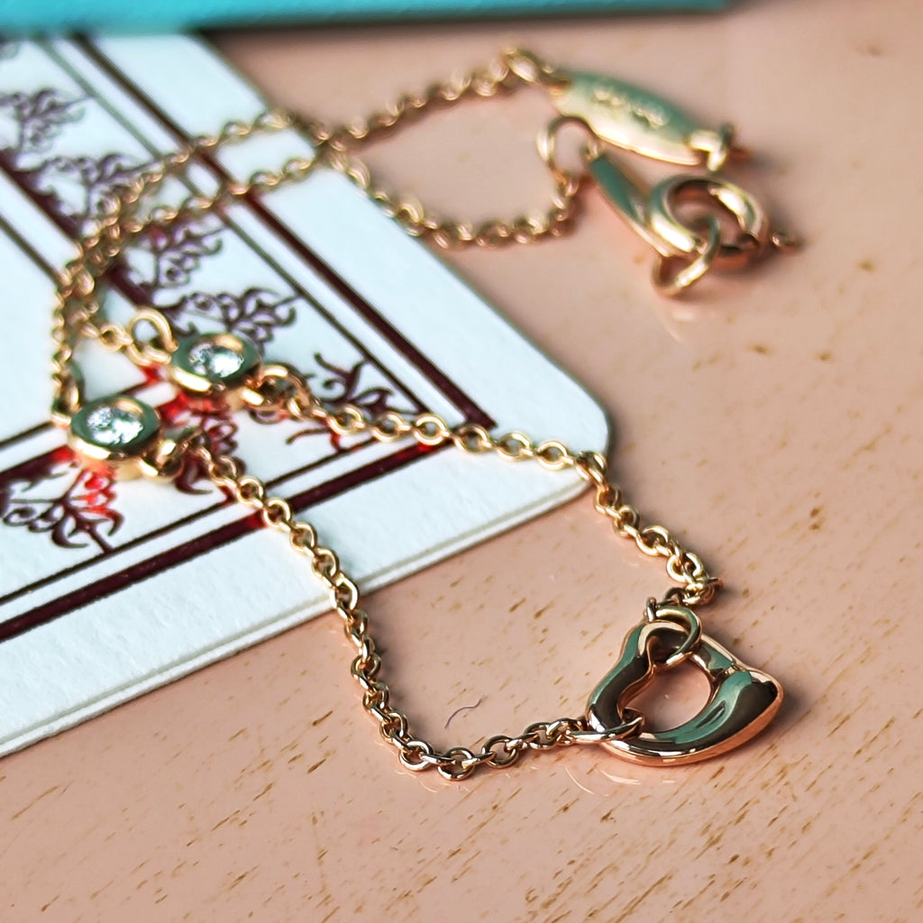 TIFFANY＆Co.ティファニー オープンハート バイザヤード ダイヤモンド ブレスレット