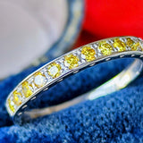 【イエローダイヤ】天然ダイヤモンド ハーフエタニティリング