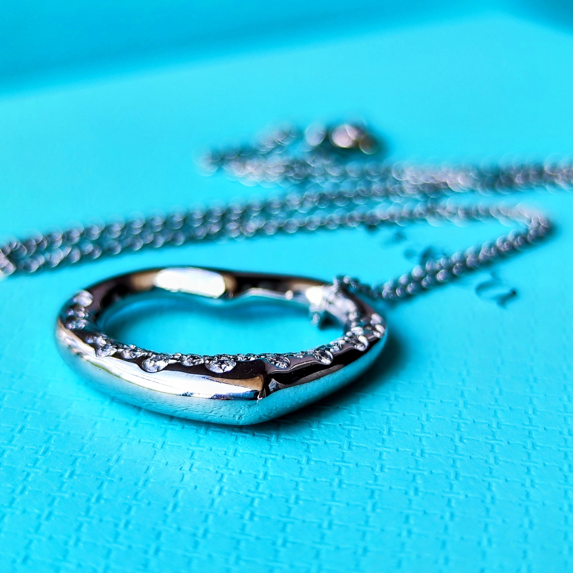 TIFFANY &Co ティファニー オープンハート ダイヤモンド プラチナ ネックレス