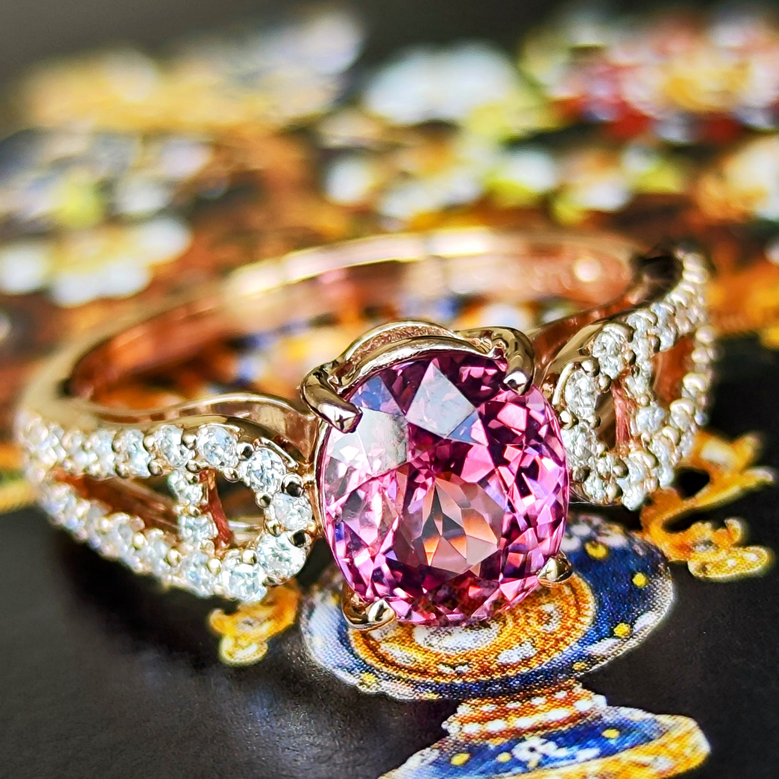 マラヤガーネット】天然ガーネット 2.39ct 天然ダイヤモンド