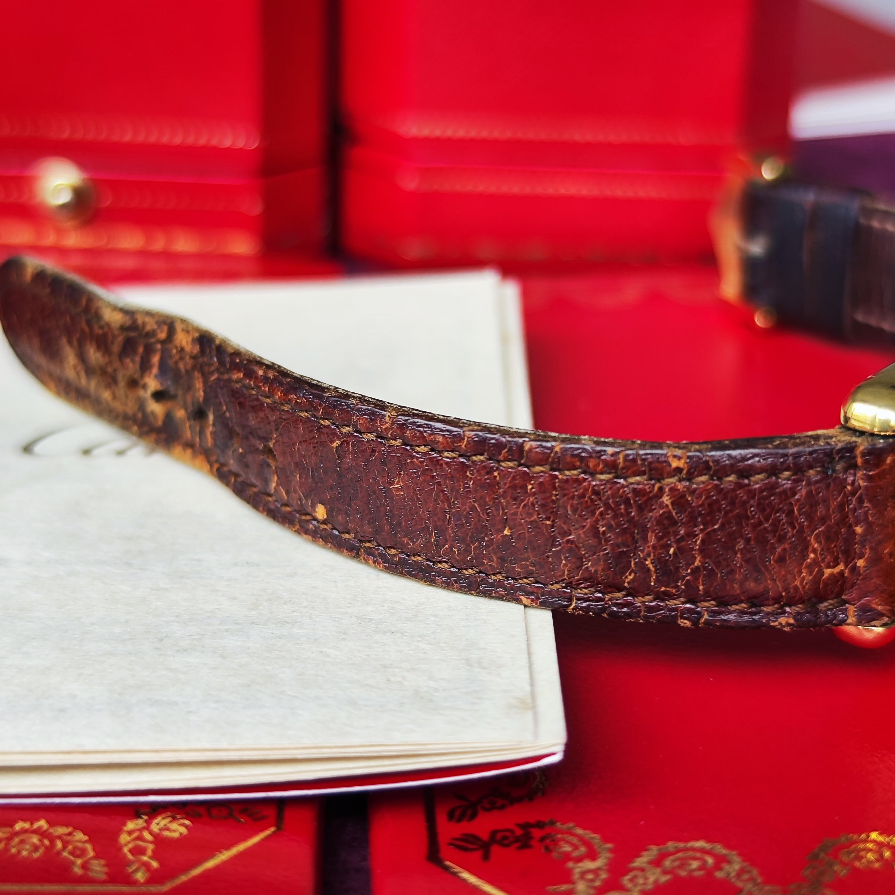 OH済み】Cartier カルティエ マストタンク レッド文字盤 手巻き腕時計