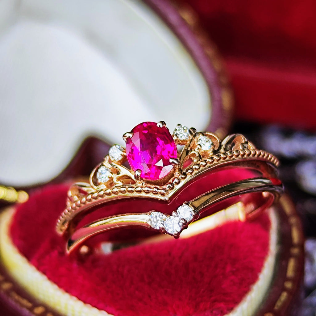 【ビルマ産ルビー】天然ルビー 0.407ct 天然ダイヤモンド