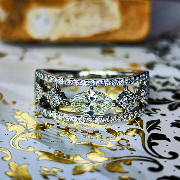 天然ダイヤモンド マーキスカット プラチナリング – Mico宝飾店