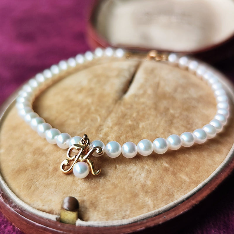 MIKIMOTO ミキモト あこや真珠 ブレスレット チャーム付き