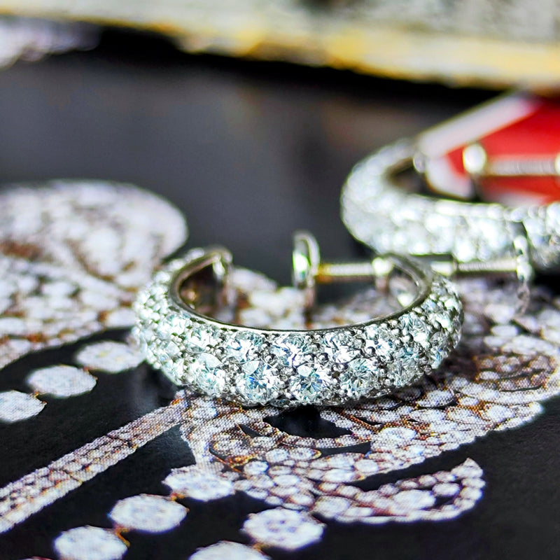 Gimel ギメル 天然ダイヤモンド パヴェ イヤリング