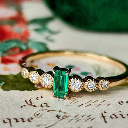 【コロンビア産】天然エメラルド 天然ダイヤモンド リング