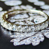 【ローズカット】天然ダイヤモンド ハーフエタニティリング プラチナ