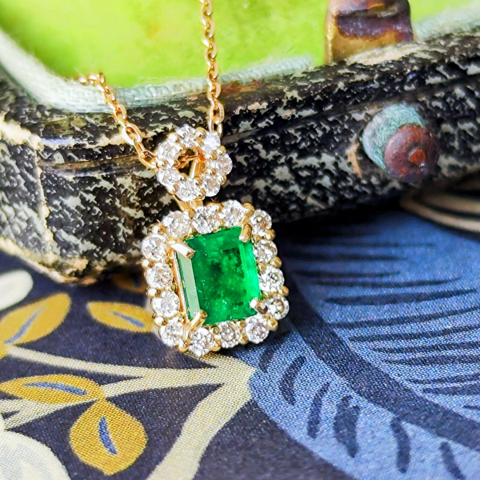コロンビア産】天然エメラルド 天然ダイヤモンド ネックレス