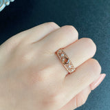 天然アンダリュサイト 天然ダイヤモンド 18金PGリング