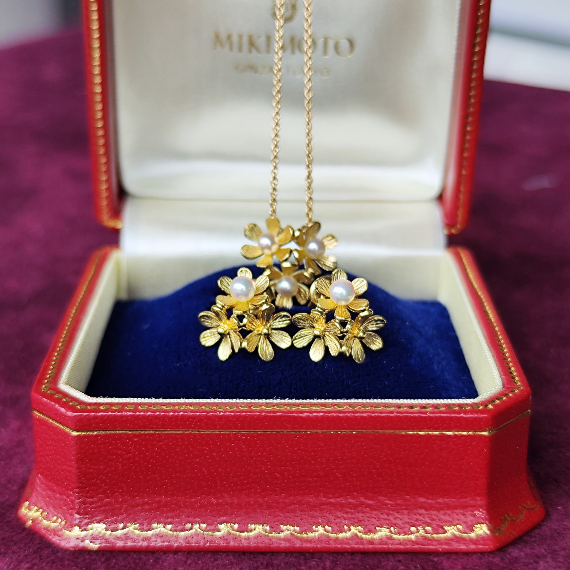 MIKIMOTO ミキモト フラワーモチーフ あこやベビーパール ピアス