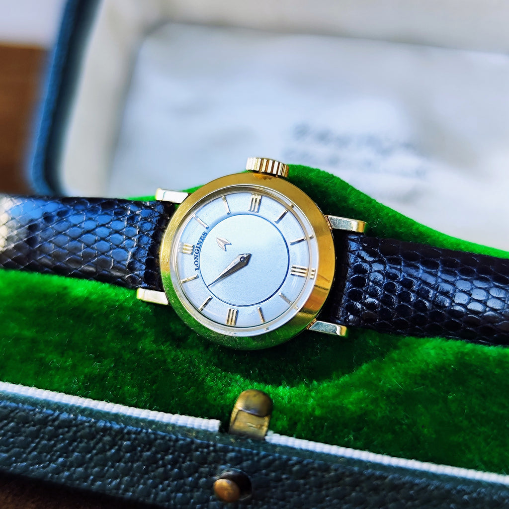 【お値下げ】OH済み LONGINES ロンジン ミステリーダイヤル 14金無垢 手巻き腕時計