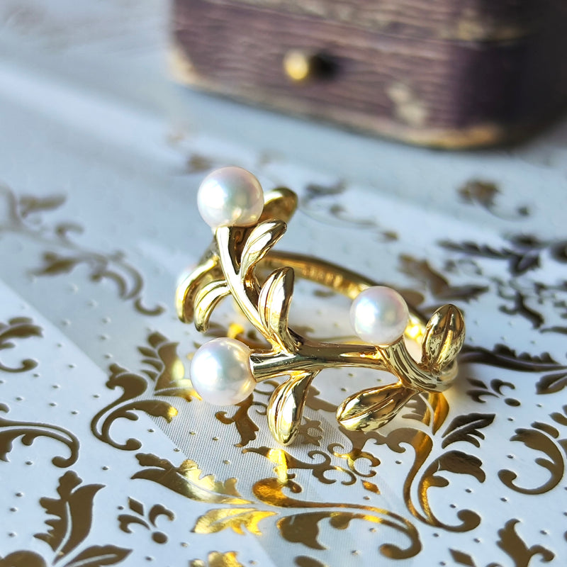 MIKIMOTO ミキモト あこや真珠 18金リング