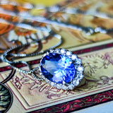 天然タンザナイト 天然ダイヤモンド ネックレス