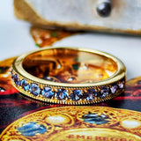 天然アレキサンドライト ダイヤカット ハーフエタニティリング 18金