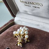MIKIMOTO ミキモト あこや真珠 花束 ブローチ