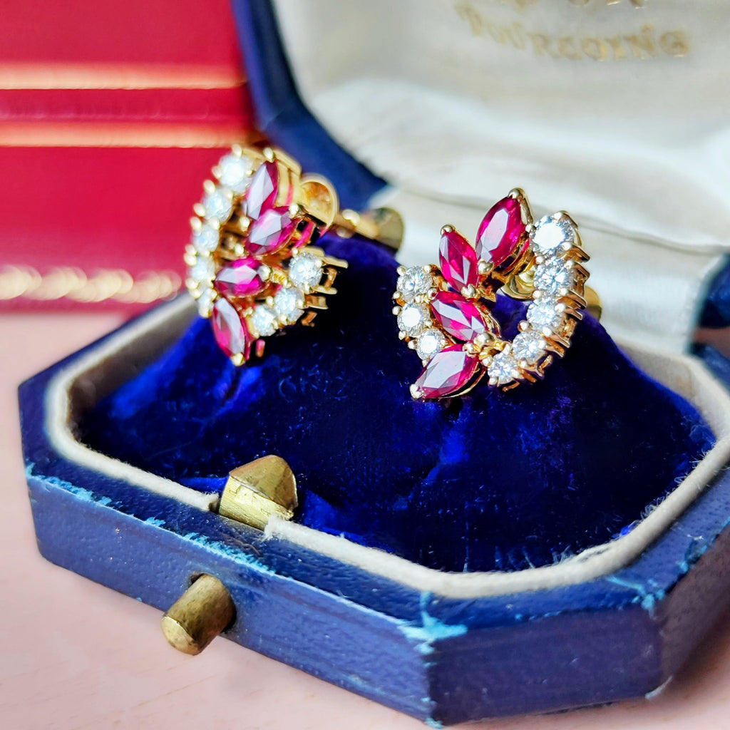 MIKIMOTO ミキモト 天然ルビー 天然ダイヤモンド イヤリング