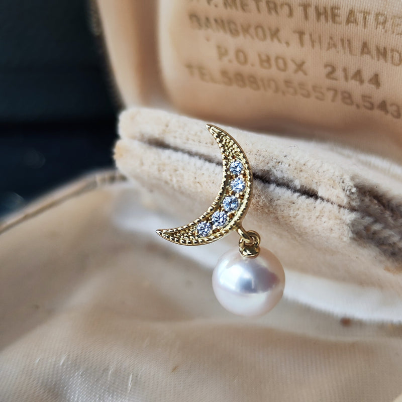 MIKIMOTO ミキモト あこや真珠 天然ダイヤモンド ブローチ