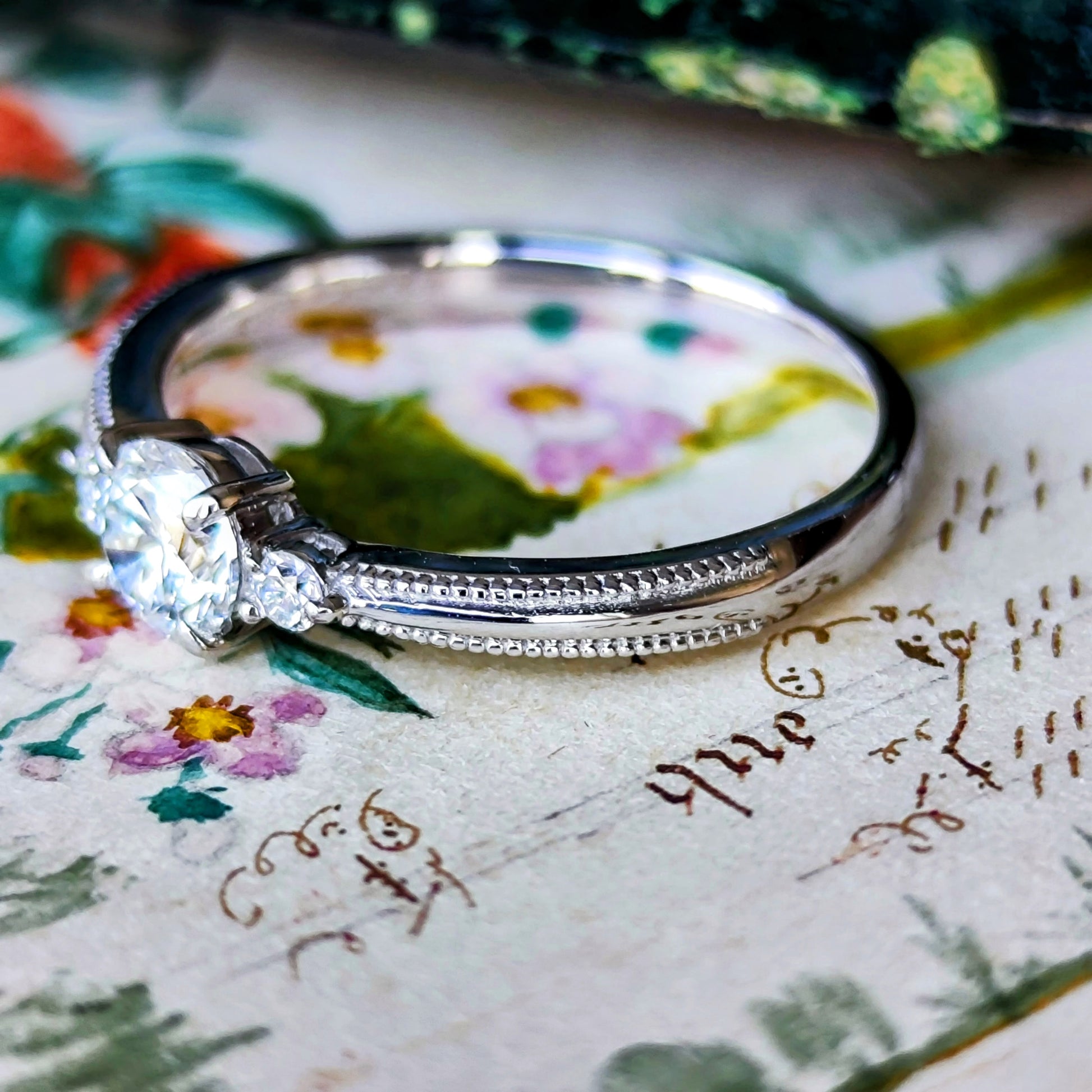 【お値下げ】Dカラー 天然ダイヤモンド 0.366ct プラチナリング