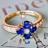 【Vintage Van Cleef & Arpels】ヴァンクリーフ&アーペル サファイア フラワーリング