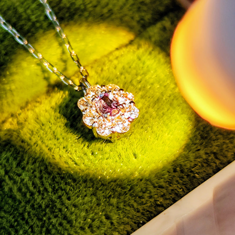 天然アレキサンドライト 天然ダイヤモンド プラチナネックレス