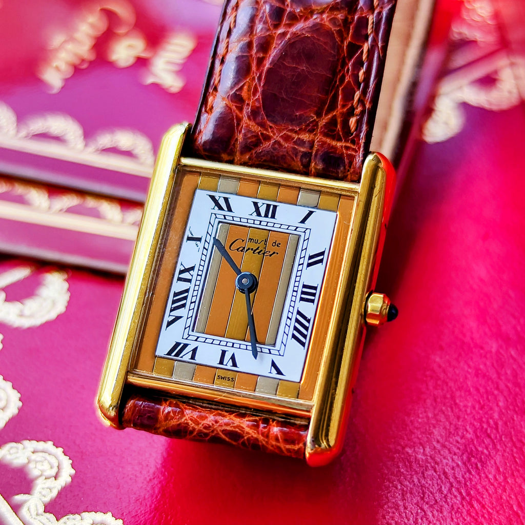 Cartier カルティエ マストタンク LMトリニティミラー文字盤 クォーツ腕時計