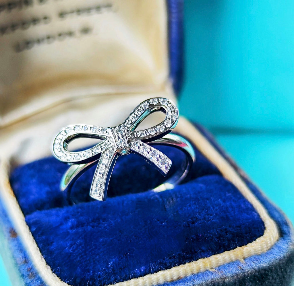 TIFFANY&Co. ティファニー ボウ リボンリング ダイヤモンド プラチナリング