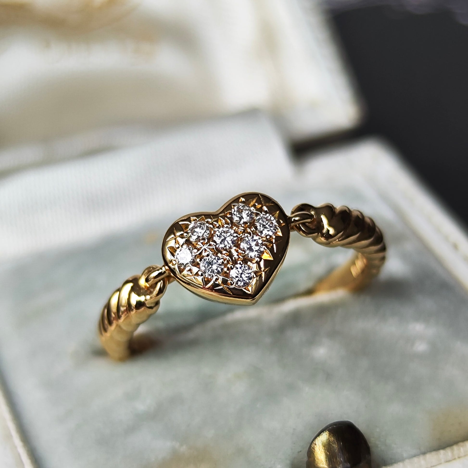 TASAKI 田崎真珠 天然ダイヤモンド ハートモチーフ パヴェリング