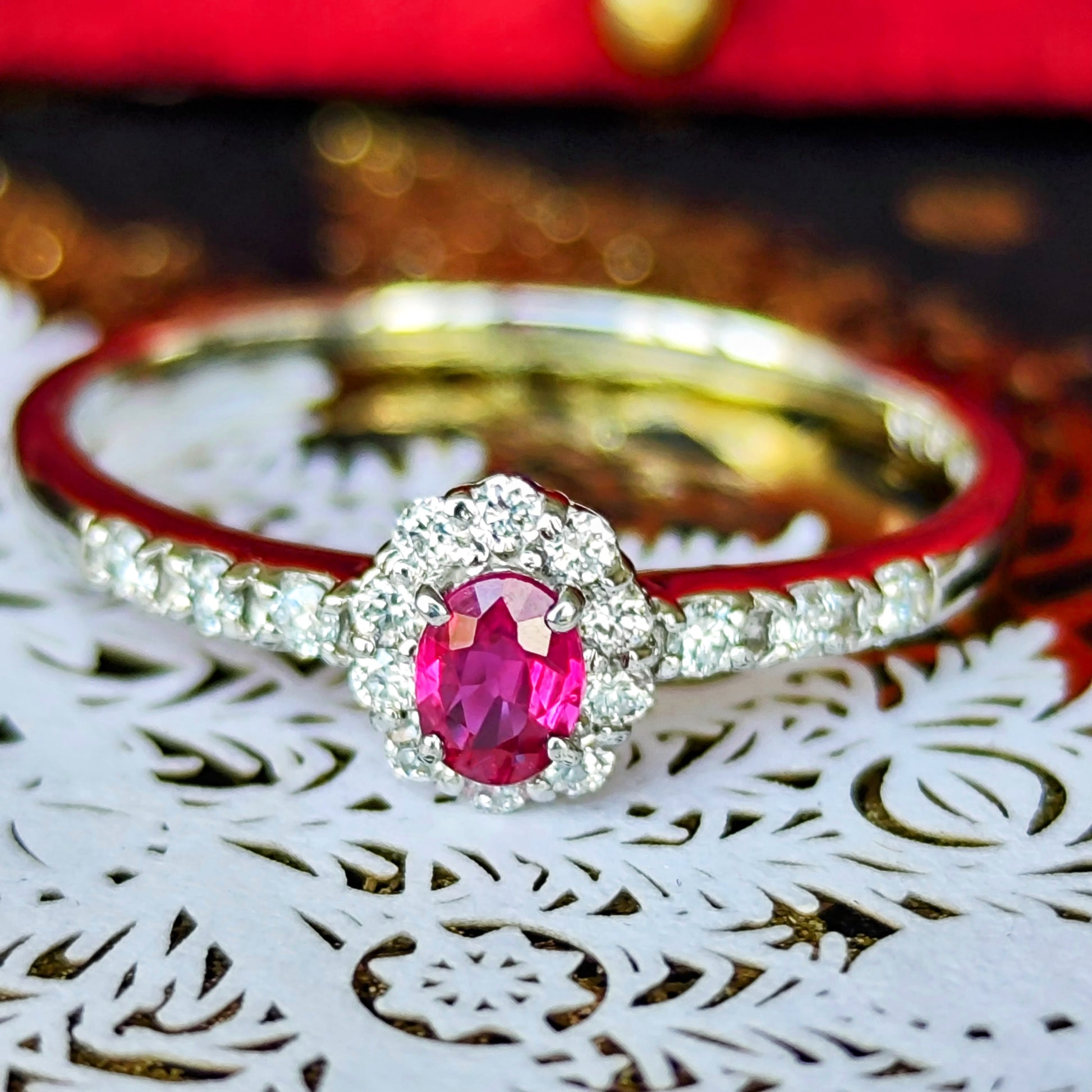 天然ルビー 天然ダイヤモンド プラチナリング