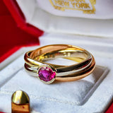 【Vintage Cartier 】カルティエ トリニティリング ルビー 18金