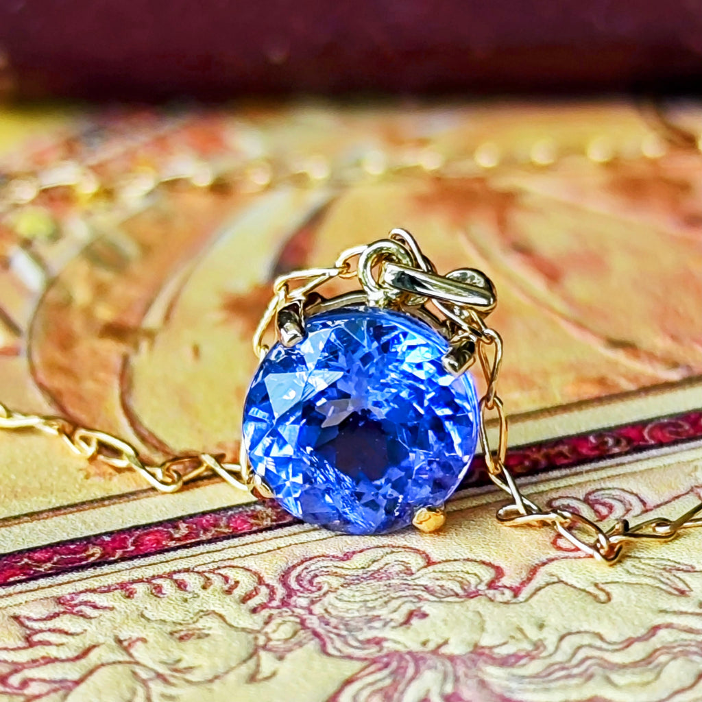 天然タンザナイト 1.67ct 天然ダイヤモンド 18金ネックレス