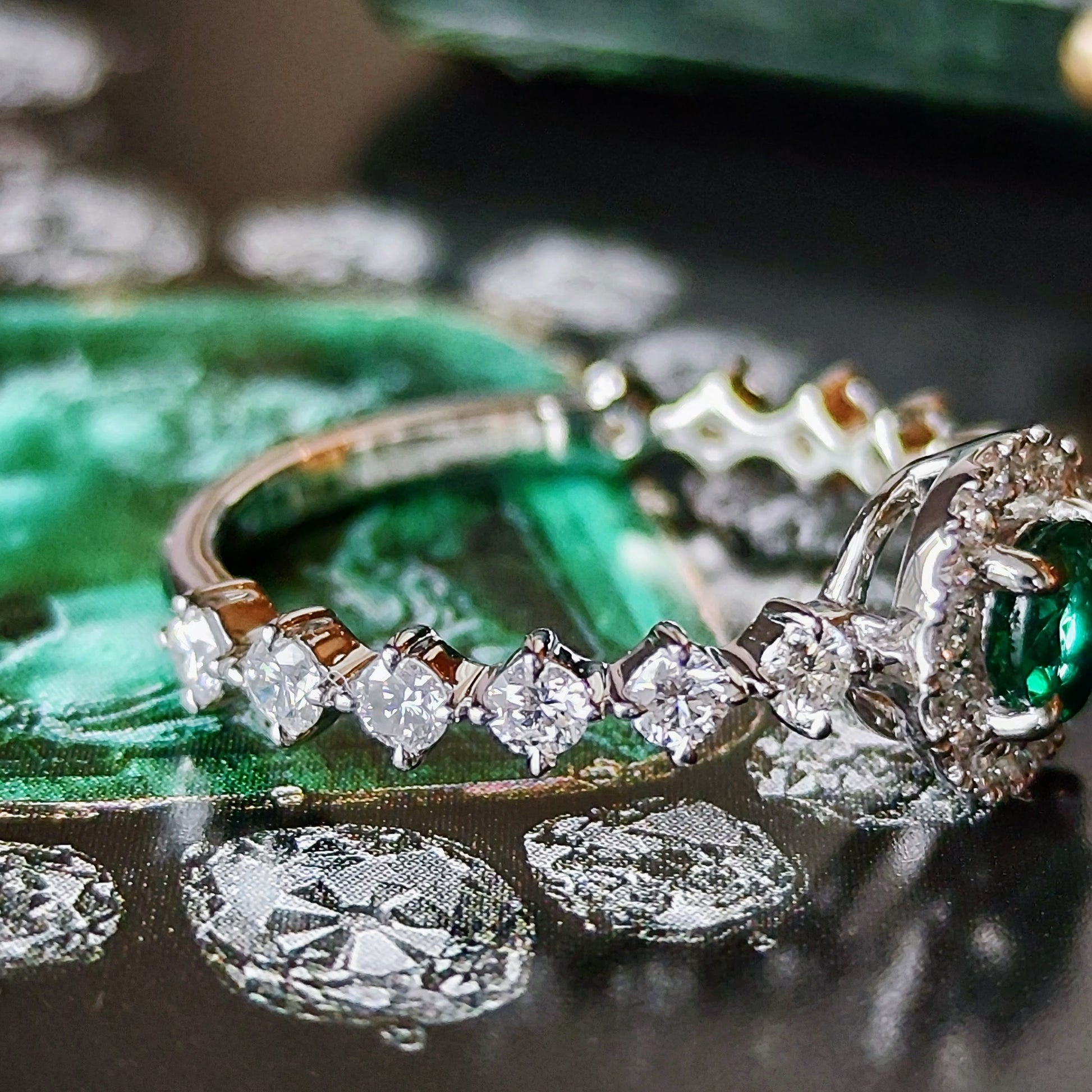 Asprey アスプレイ 天然エメラルド 天然ダイヤモンド リング