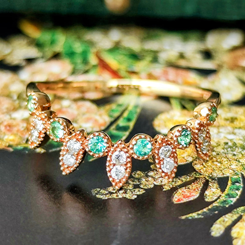 天然エメラルド 天然ダイヤモンド 18金リング – Mico宝飾店