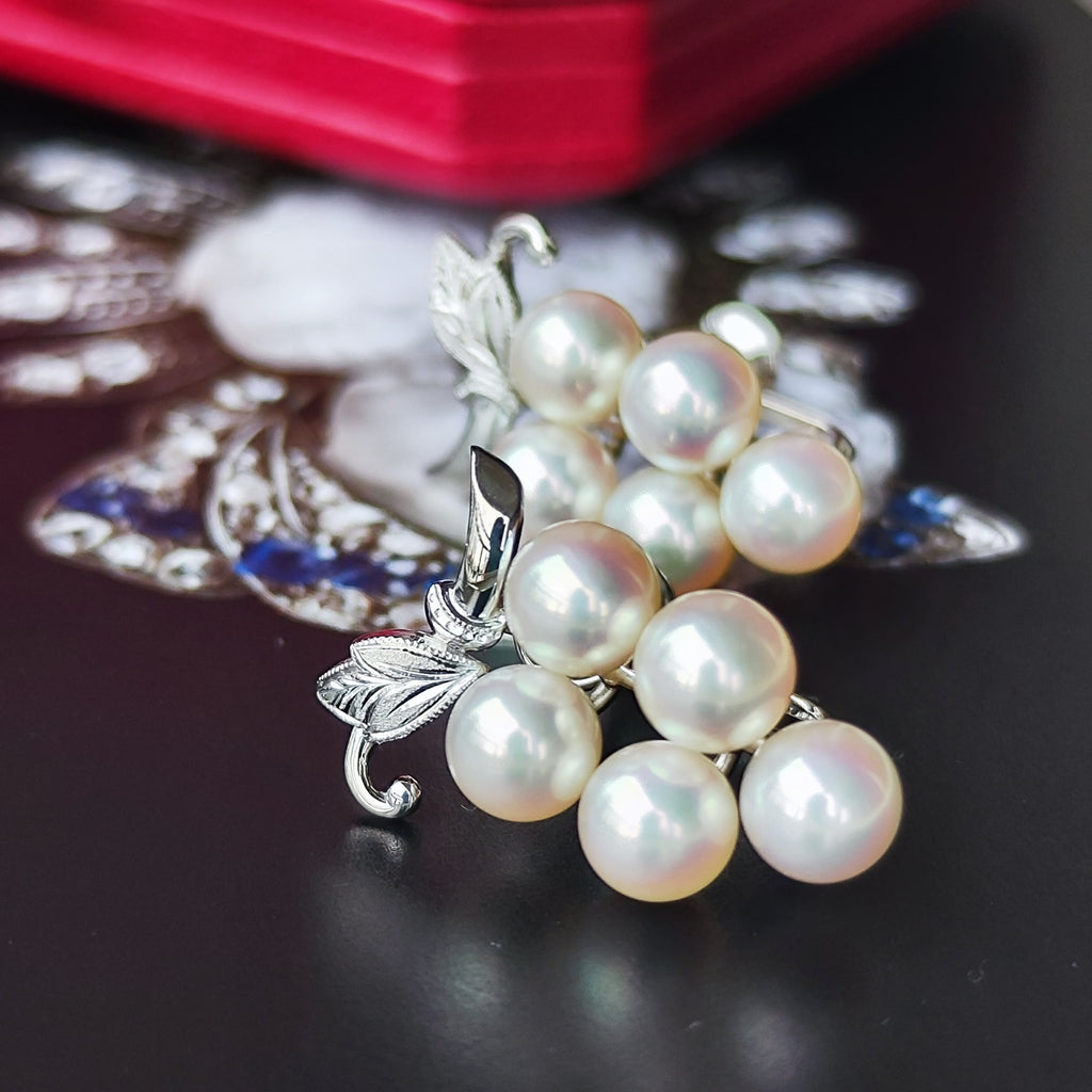 [Vintage MIKIMOTO] MIKIMOTO Akoya Pearl 14K White Gold Earrings