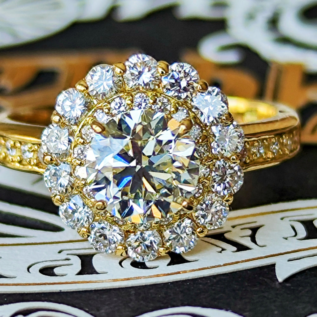 1カラットUPレモンイエロー 天然ダイヤモンドリング取巻きリング プラチナ900 1カラットUPレモンイエロー 天然ダイヤモンドリング取巻きリング