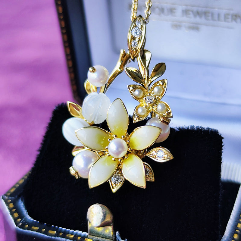 MIKIMOTO ミキモト エナメル 真珠 ネックレス