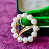 MIKIMOTO ミキモト あこや真珠 サークルモチーフ ブローチ