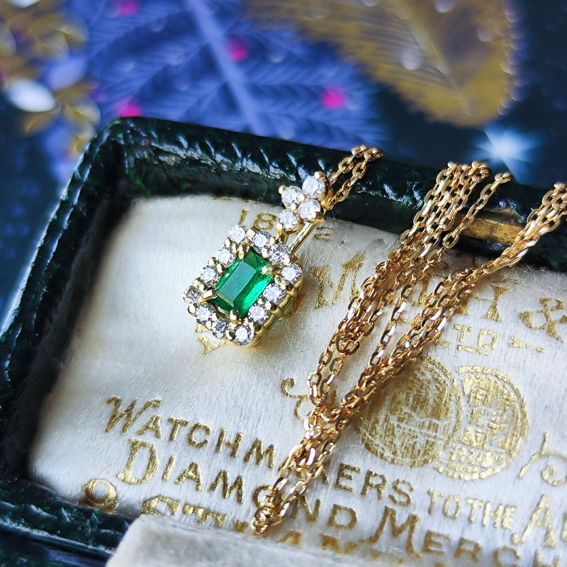 天然エメラルド 天然ダイヤモンド ネックレス