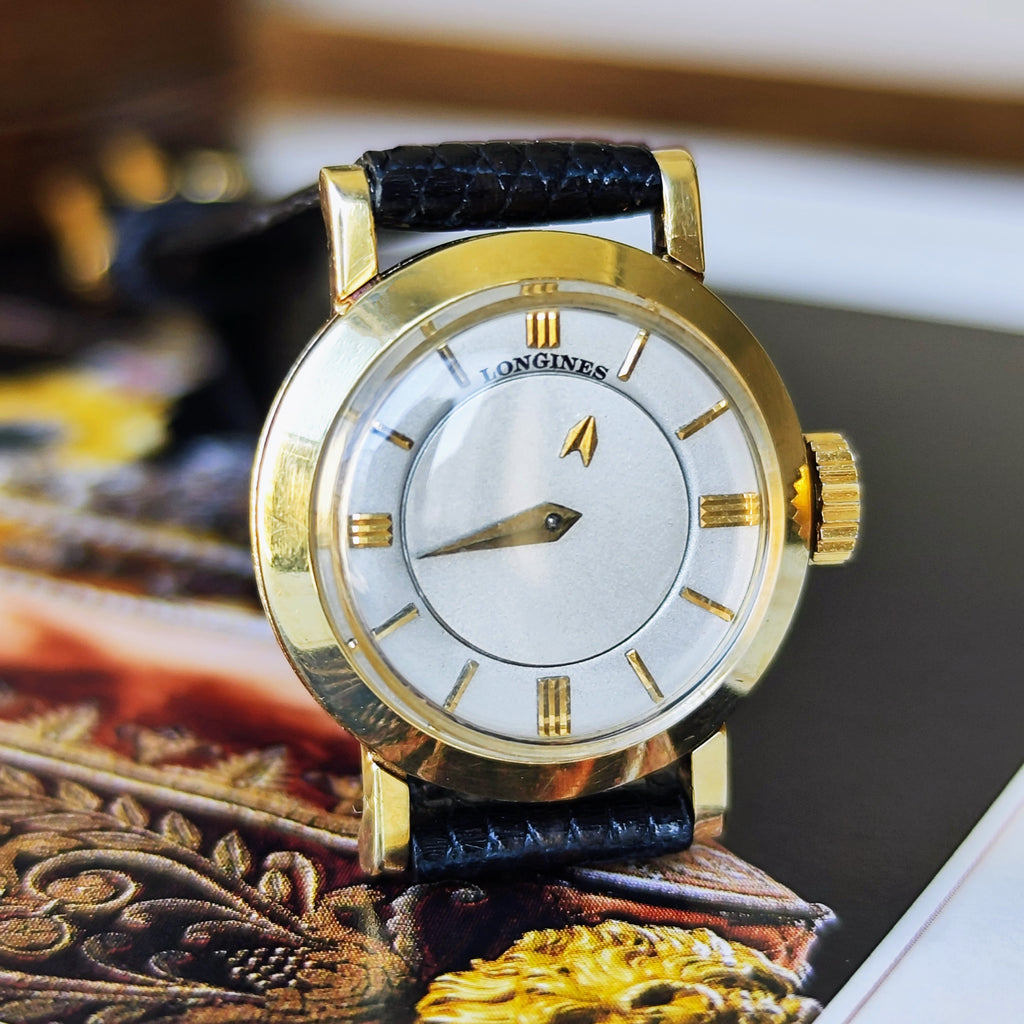 【お値下げ】OH済み LONGINES ロンジン ミステリーダイヤル 14金無垢 手巻き腕時計