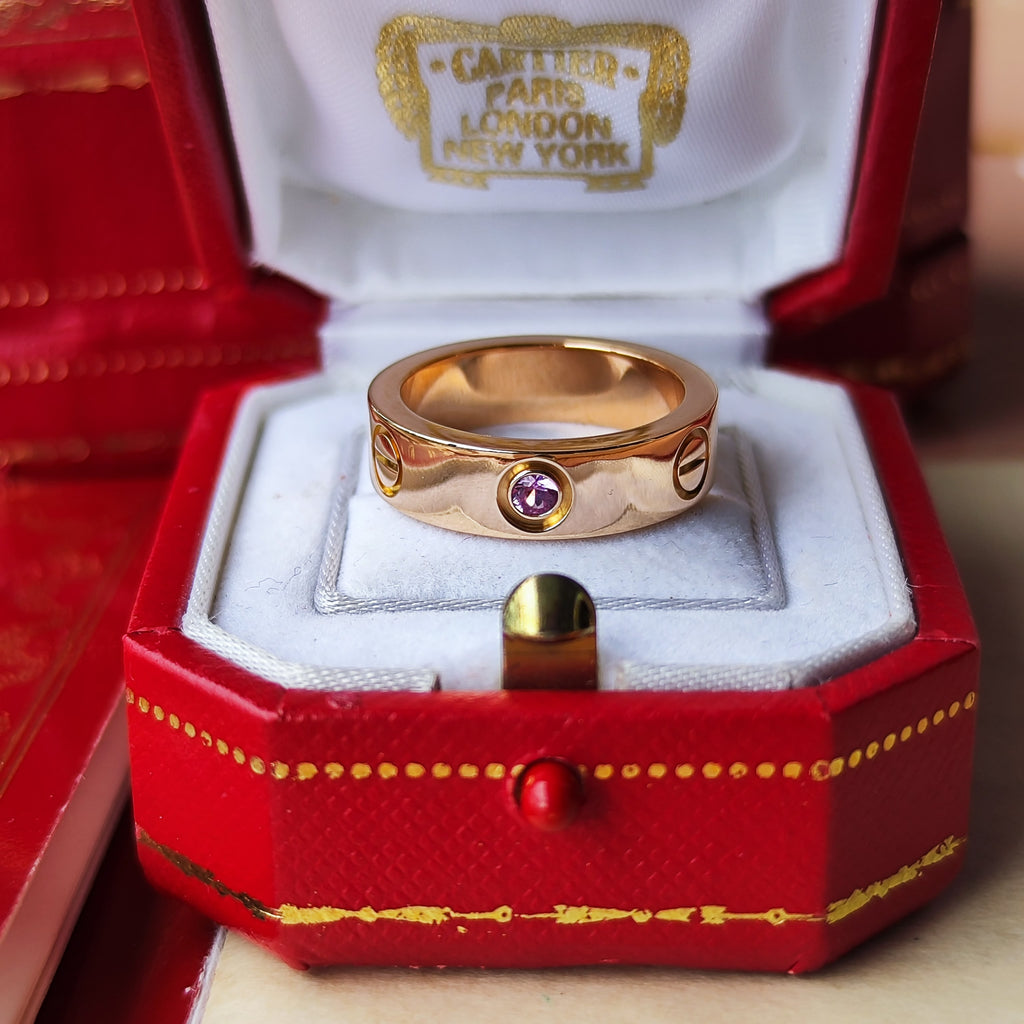 Cartier カルティエ ラブリング ピンクサファイア 18金PG 52