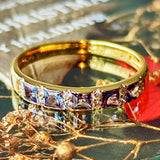 天然アレキサンドライト プリンセスカット 天然ダイヤモンド リング