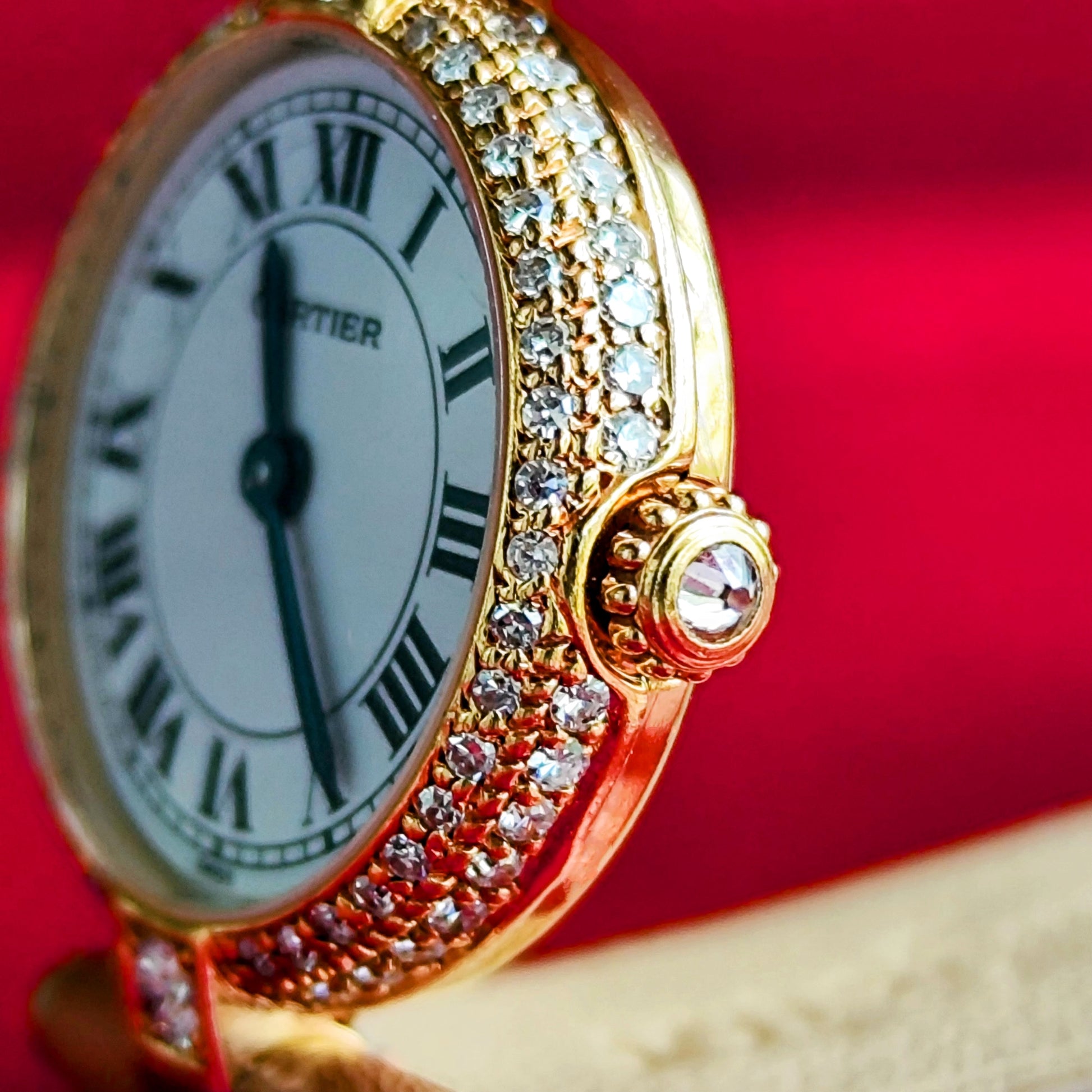 Cartier カルティエ ミニVLCヴァンドーム 18金無垢 純正ダイヤ クォーツ腕時計