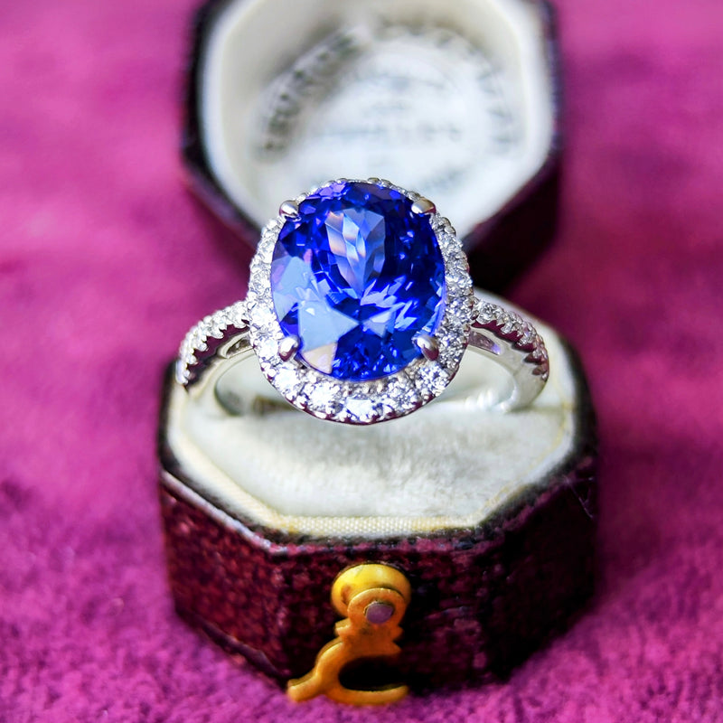 【大粒 4.22ct】天然タンザナイト 天然ダイヤモンド リング