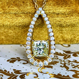 天然ダイヤモンド プリンセスカット ネックレス