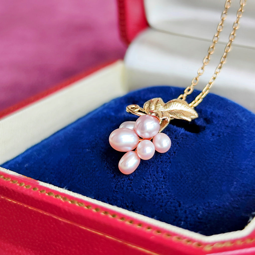 MIKIMOTO ミキモト 葡萄のモチーフ 淡水真珠 18金ネックレス