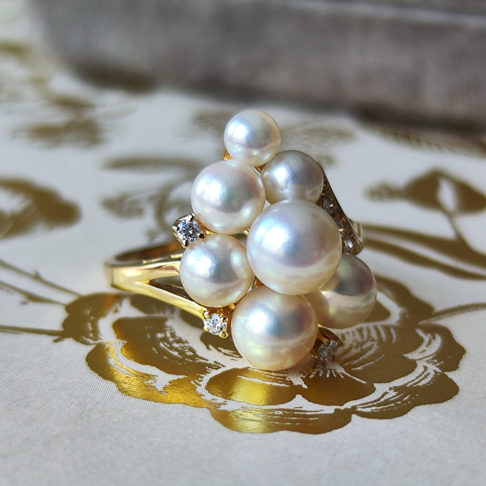 MIKIMOTO ミキモト あこや真珠 天然ダイヤモンド リング – Mico