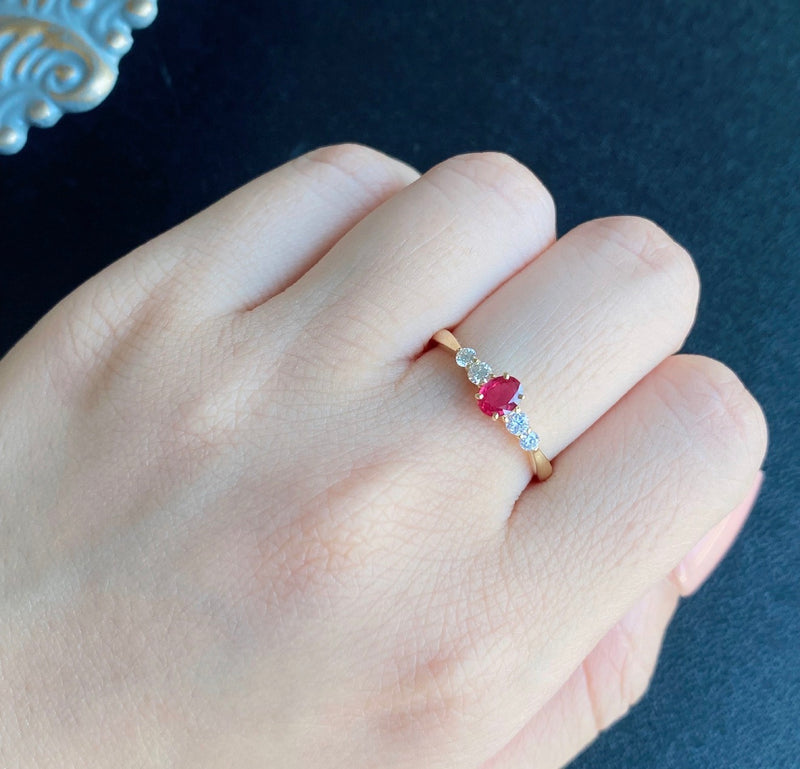 【非加熱 ピジョンブラッド】天然ルビー 天然ダイヤモンド リング