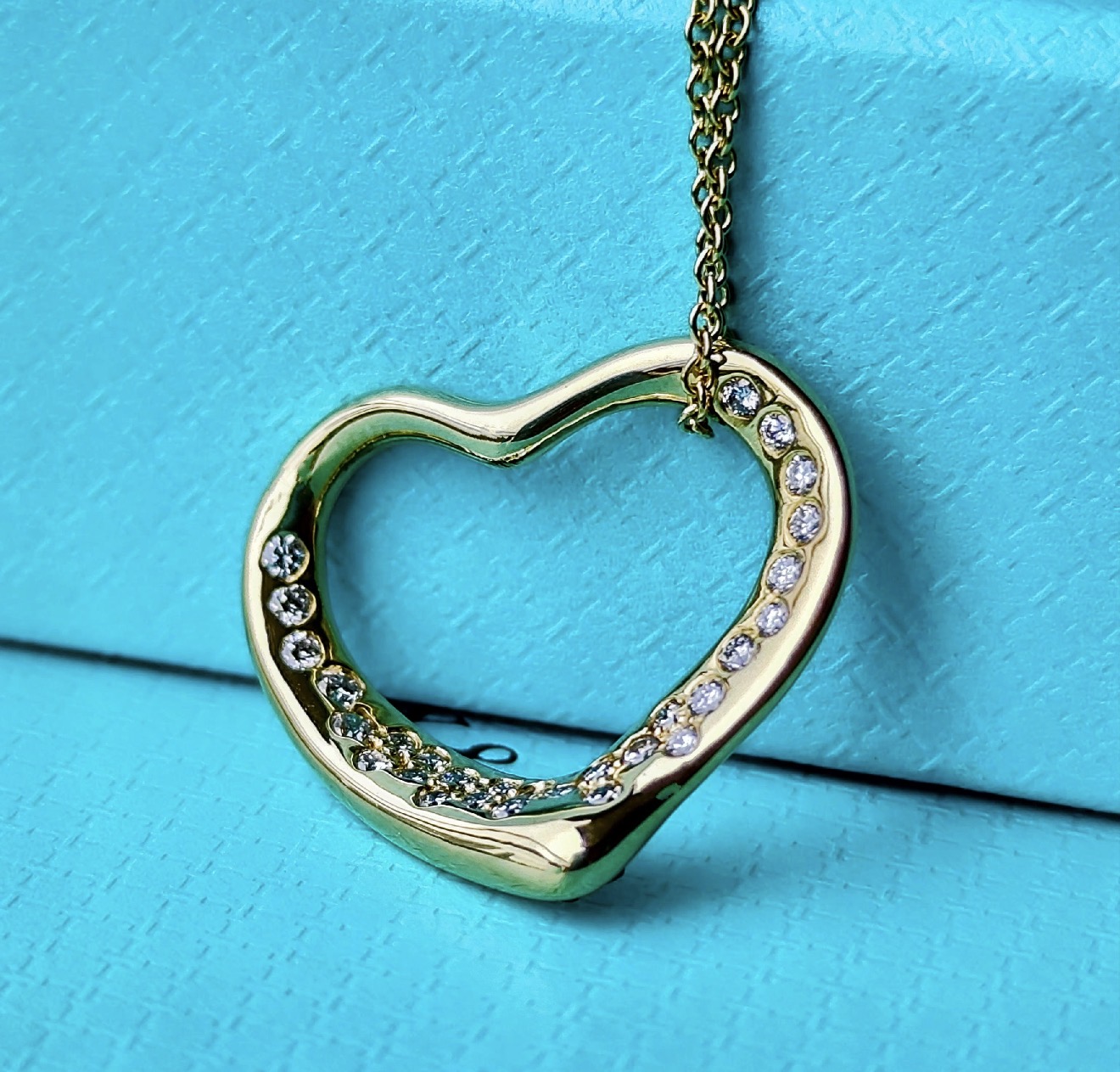 Tiffany & Co. オープンハート ネックレス ダイヤ TIFFANY &Co ティファニー オープンハート ダイヤモンド 18金YG