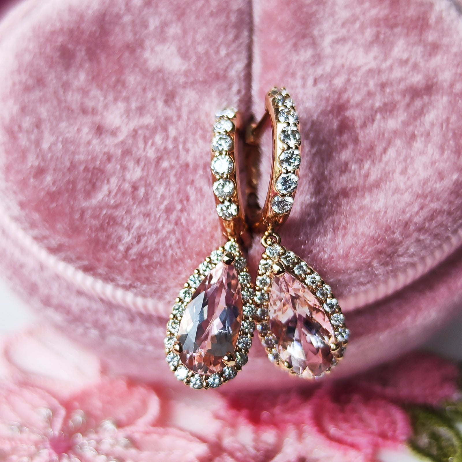 モルガナイト着せ替えピアス/イヤリング K18モルガナイトピアス